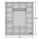 Шкаф для одежды Вирджиния Лайт, Белый + Секвойя, ламинированная ДСП 16 мм, 1874х526х2130 мм