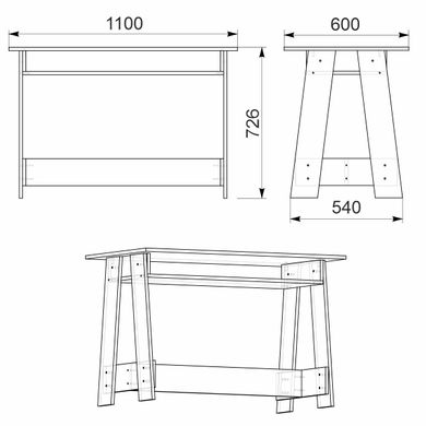 Стол кухонный Компанит КС-12, Бук, ламинированная ДСП, 1100х600х726 см