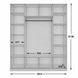 Шкаф для одежды Вирджиния, Таксус + Графит, ламинированная ДСП 16 мм, 1874х526х2130 мм